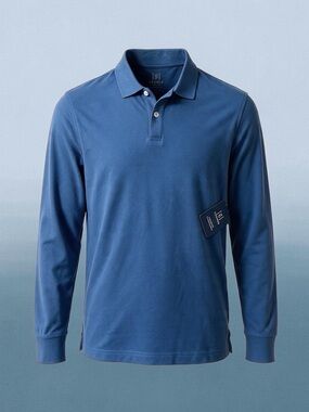 George Men's Long-Sleeve Pique Polo Shirt